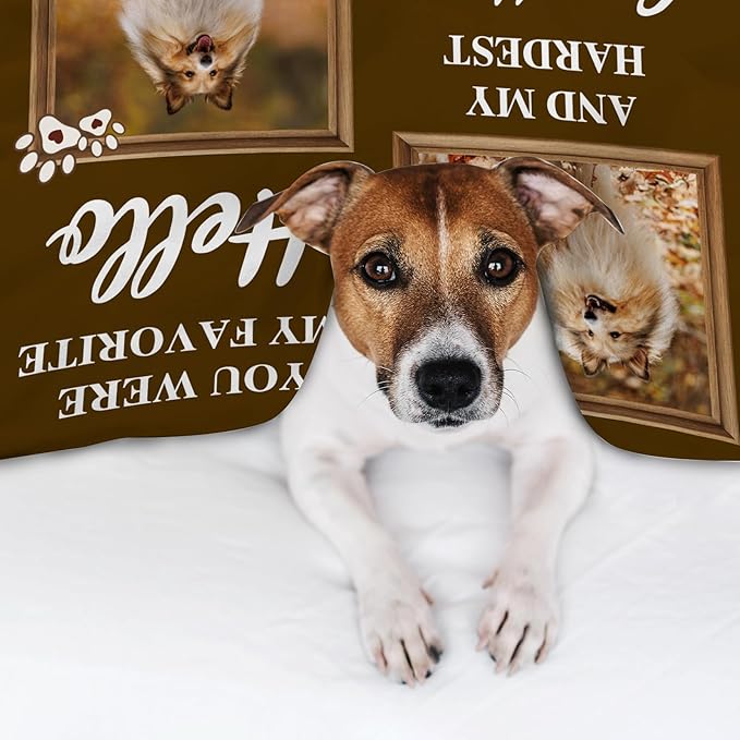 Pet Memorial Gifts, Custom Dog Blanket with Photos and Name, Personalized Memorial Blankets with Pictures, Memorial Gifts for Loss of Dog Cat, Pet Remembrance Gifts, Loss of Pet Sympathy Gifts