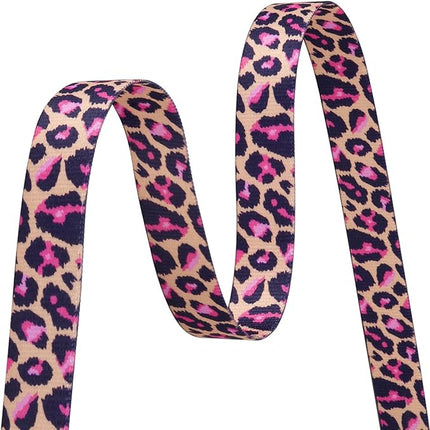 Dog Collar and Leash Set with Bohemia Floral Tribal Geometric Patterns - Soft Ethnic Style Collar Adjustable for Small Medium Large Dogs(Pink Leopard Set,XS)