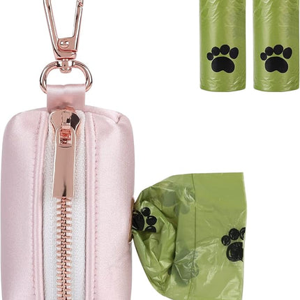 Lionet Paws Cute Dog Poop Bag Holder for Leash, Silk Bag Dispenser, Matching Collar