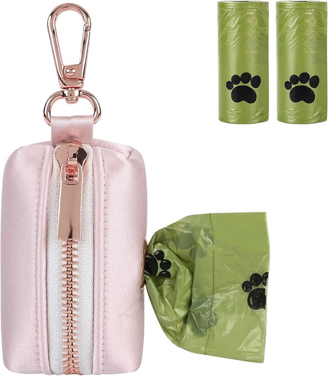 Lionet Paws Cute Dog Poop Bag Holder for Leash, Silk Bag Dispenser, Matching Collar