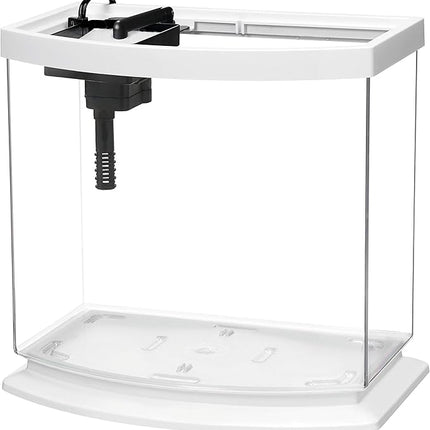Aqueon LED MiniBow Aquarium Kit with SmartClean Technology, White, 2.5 Gallon