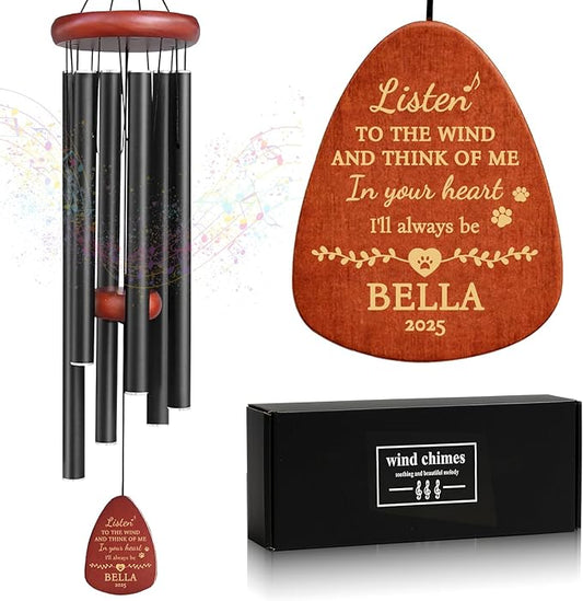 Personalized Pet Memorial Gifts for Dogs - 26" Pet Memorial Wind Chimes, Dog Memorial Gifts for Loss of Dog, Pet Bereavement Sympathy Gift