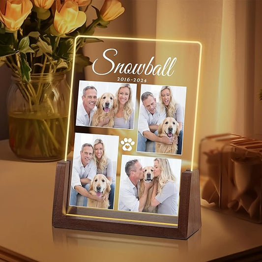 Customized Dog Memorial Gifts, Pet Memorial Gifts for Dogs, Loss of a Dog Sympathy Gift, Dog Memorial Gifts for Loss of Dog, Pet Memorial Gifts Cat, Dog Memorial Acrylic Night Light Plaque
