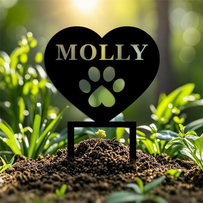 Custom Pet Memorial Stake,Personalized Dog Metal Grave Marker,Dog Garden Plaque for Cemetery Yard,Pet Loss Sympathy Gift