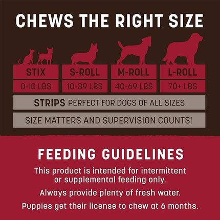 Earth Animal No Hide Chews - Long Lasting Rawhide Free Medium Dog Chews Rolls, Beef - 3 Count Value Pack