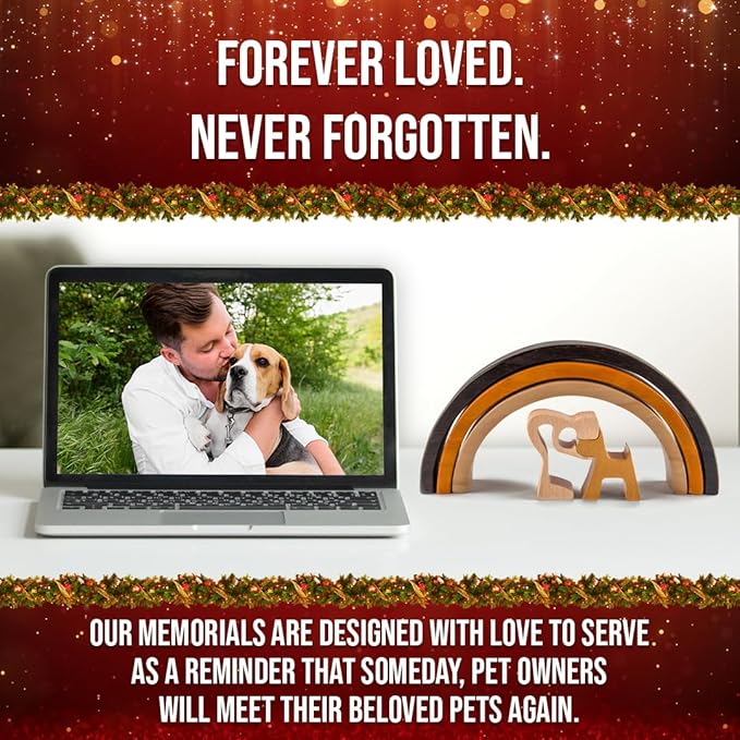 Capti Rainbow Bridge Memorial Gifts - I'll Meet You at The Rainbow Bridge - Pet Loss Keepsakes for Dog Moms & Dads, Bereavement Sympathy Gifts