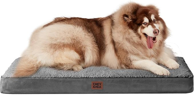 EHEYCIGA Orthopedic XXL Dog Beds for Jumbo Dogs with Removable Washable Cover, Grey, 50x36