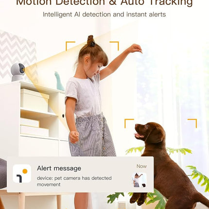 ARENTI 5G Indoor Security Camera, 4MP Pet Camera with Speaker for Dog/Cat, Baby Monitor with Phone App, Dual-Band WiFi, Auto Tracking, Super Night Vision, 2-Way Talk, Cloud & SD Card Storage(P2Q)