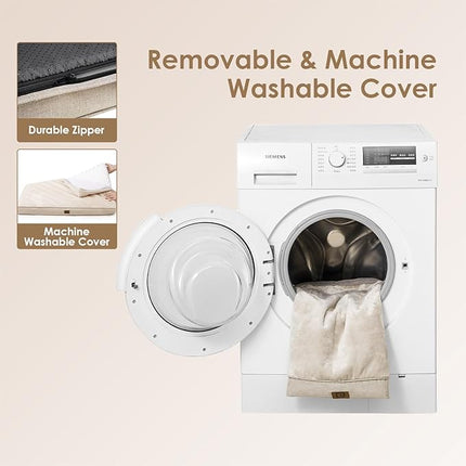 EHEYCIGA Waterproof Dog Bed Orthopedic 41"x27", Memory Foam Pet Bed for XLarged Dogs, Washable Pet Mat with Removable Cover, Beige