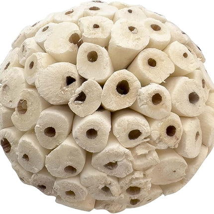 by M&M 5101 Big Sola Bird Balls Pk3 - Handmade Natural Sola Wood Chew Balls, Lightweight Pithy Bird Safe Material, Great Fun for Beaks and Feet, Ideal for Medium Size Pet Birds