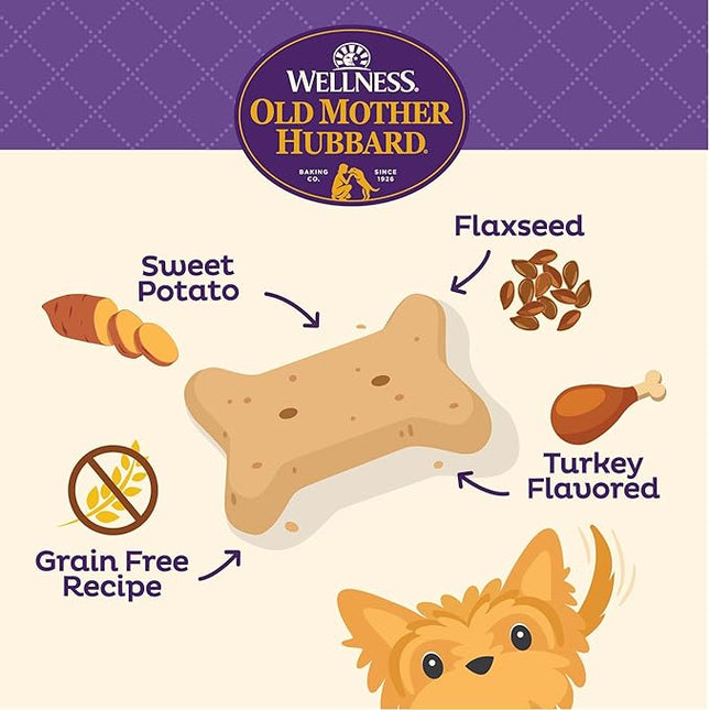 Old Mother Hubbard by Wellness All The Fixins Grain Free Natural Dog Treats, Crunchy Oven-Baked Biscuits, Ideal for Training, Mini Size, 16 Ounce Bag (Pack of 2)