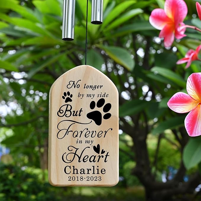 Dog Memorial Gifts, Jocidea Personalized Pet Memorial Wind Chime, Loss of Dog Sympathy Gift, Pet Remembrance Gifts, in Memory of Dog Cat, Loss of Pet - Pet in My Heart
