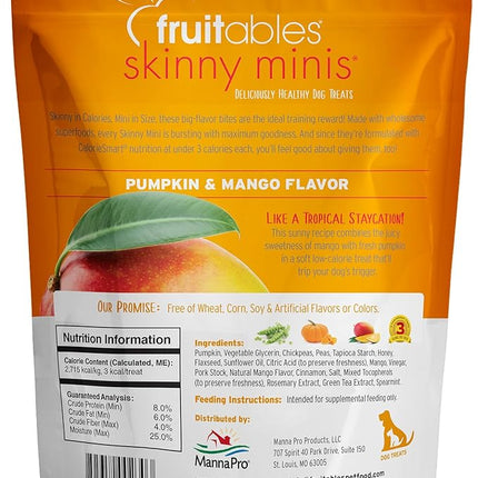 Fruitables Dog Treats, Pumpkin Mango, 5 Ounces | Pack of 2 | Low Calorie | Training Treats | Grain Free