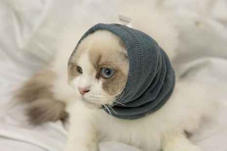 Cat Bath Accessories,Ear Wrap Pinpoint Mesh Anxiety Relief, Bath Accessories for Pet Grooming & Force Drying (Green S)