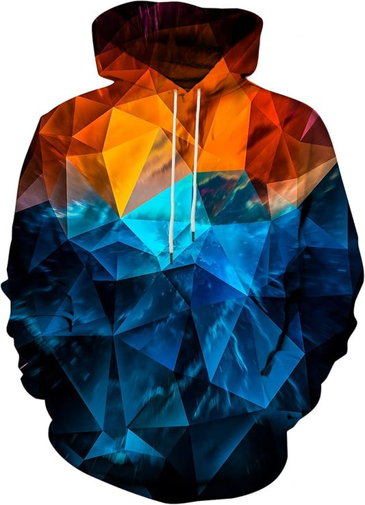 Yasswete Unisex Adults 3D Printed Fashion Hoodies for Men Women Pullover Novelty Sweatshirts with Big Pockets