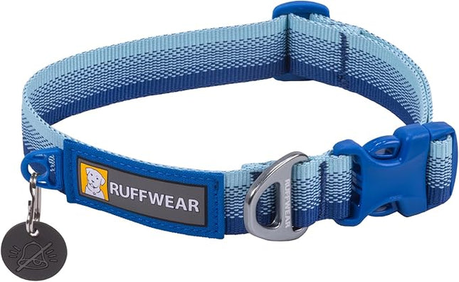 Ruffwear, Front Range Dog Collar, Adjustable Tubelok Webbing, Lightweight, Side Release Buckle, Aluminum V-Ring, Durable for Everyday Use, Coastal Fade, 11"-14"
