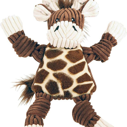 HuggleHounds Knottie Plush Dog Toy - Dog Stuffed Animal Toy, Puppy Toys, Squeaky Dog Toy for Small, Medium & Large Dogs, Durable Plush to Keep Them Busy - Giraffe, Small