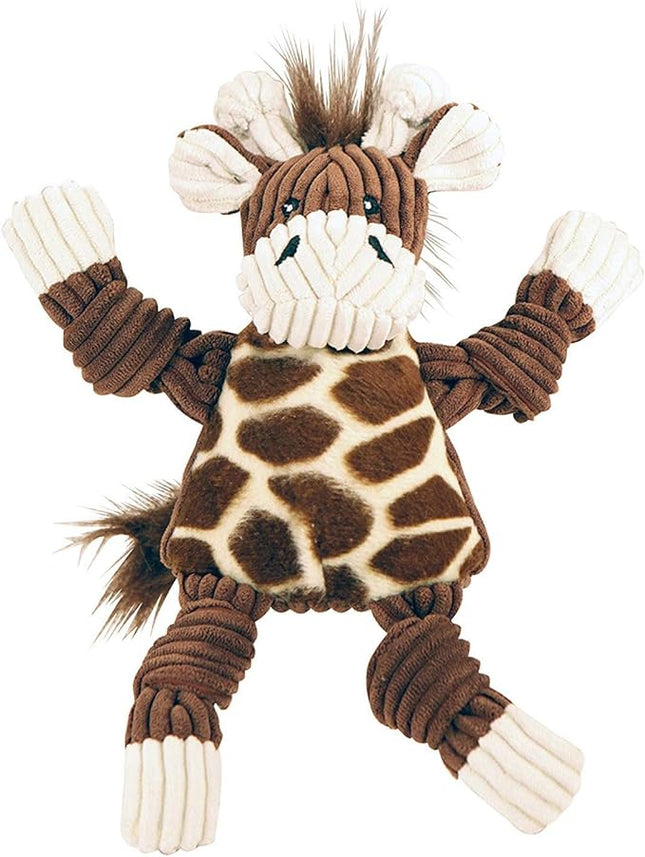 HuggleHounds Knottie Plush Dog Toy - Dog Stuffed Animal Toy, Puppy Toys, Squeaky Dog Toy for Small, Medium & Large Dogs, Durable Plush to Keep Them Busy - Giraffe, Small