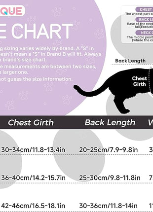 Cat Recovery Suit Male & Female Neuter, Cute Kitten Onesie for Cats After Surgery, Soft Fabric Cat Spay Clothes for Kittens, Kitten Surgical Pajamas for Girls, Cone Alternative Body Suit(Purple, S)