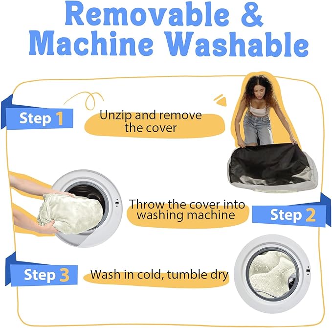 Washable Orthopedic Large Dog Bed - Removable Waterproof Cover with Bolster Machine Washable Extra Large Dogs Beds Foam Support XL Big Pet Beds