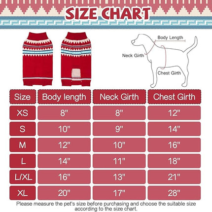 BINGPET Dog Sweater - Turtleneck Classic Knit Dog Sweaters for Small Medium Large Dogs, Pet Winter Clothes Warm Sweatshirts Outfits for Doggie and Cats Red M