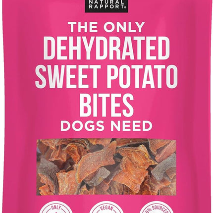 Natural Rapport Sweet Potato Bites - The Only Treat Dogs Need - 100% Dehydrated Sweet Potato Pet Treats (8 oz)