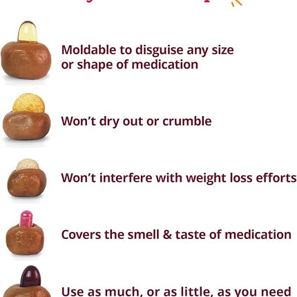 Riley's Pill Wrap for Dogs - Delicious Pumpkin & Peanut Butter Flavored Pill Paste for Dogs - Wrap Pills, Capsules, Tablets in a Pocket or Pouch to Mask The Taste - 4.2 oz