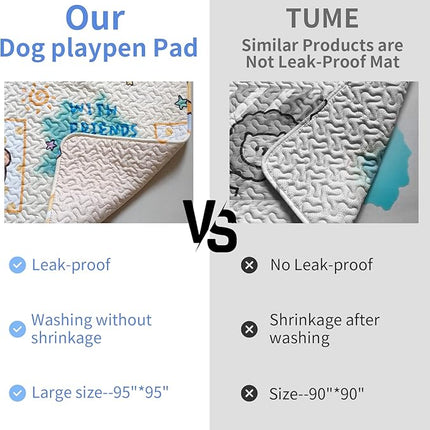 New Upgrade Dog Playpen Mat 2-Pack Crate Mat Puppy Pads, Personalized Dog Crate Pad,[PLAYPEN NOT Included!],Reusable Whelping Playpen Crate Super Absorbing Washable Pet Mattress Pads Pet Training Pads