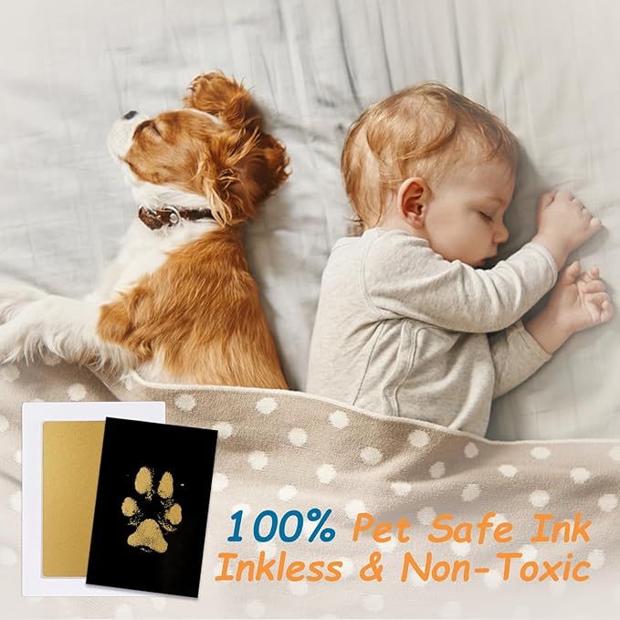 Inkless Paw Print Kit,Dog Paw Print Kit,Dog Nose Print Kit,Clean Touch Ink Pads and Imprint Cards,Pet Paw Print Impression Kit for Dogs Cats Footprint Keepsake