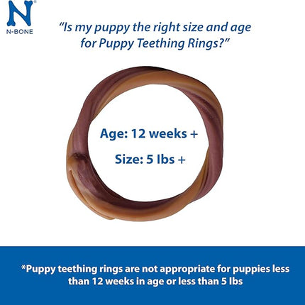 N-Bone Puppy Teething Rings Taste of Texas Burnt Ends Flavor 3 Count