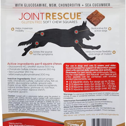 Ark Naturals Joint Rescue Dog Chew, Beef Flavor, Joint Supplement with Glucosamine & Chondroitin, 2 Pack