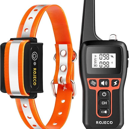 ROJECO Dog Training Collar with 3300FT Remote,IPX7 Waterproof Rechargeable Shock Collar for Large Medium Small Dogs,3 Safe Training Modes with Beep,Vibration and Shock,Adjustable Electronic Dog Collar
