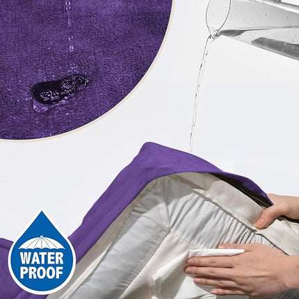 Comfort Expression Orthopedic Dog Bed for Medium Dogs 30x20 Inch, Waterproof Egg Crate Foam Medium Pet Bed with Removable Bolsters, Dog Couch with Washable Cover & Non-Slip Bottom, Deep Purple