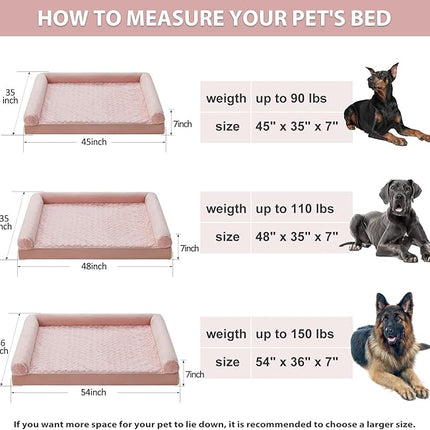 BFPETHOME Dog Beds for Large Dogs, Orthopedic Dog Bed for Medium Large Dogs,Big Waterproof Couch Pet Bed with Removable Washable Cover