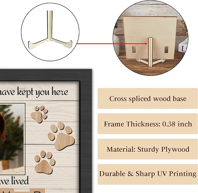 Pet Memorial Gifts for Dogs, Dog Memorial Gifts for Loss of Dog, Dog Memorial Collar Frame, Cat Loss Sympathy Gifts, Custom Pet Memorial Plaque, Cat Memorial Gifts, Memorial Gifts for Pet Lover