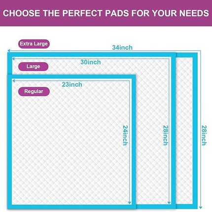 IMMCUTE Dog Pee Pads Extra Large 28"x34", X-Large Training Puppy Pee Pads Super Absorbent & Leak-Proof, XL Disposable Pet Piddle Pad and Potty Pads for Dogs, Puppies, Doggie (XLarge:28"*34"- 30 Ct)