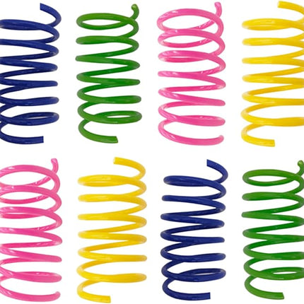 AGYM Cat Spring Toys, 30 Pack Cat Spiral Springs for Indoor Cats, Colorful & Durable Plastic Spring Coils Attract to Swat, Bite, Hunt, Interactive Toys for Kittens