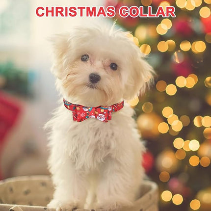 EXPAWLORER Christmas Dog Collar and Leash Set - Adjustable Collars with Bow Tie, Bandana, and Bell for Small, Medium, Large Dogs and Cats - Tangle Free Leash - Perfect for Pets