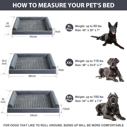 BFPETHOME Dog Beds for Large Dogs, Orthopedic Dog Bed for Medium Large Dogs,Big Waterproof Couch Pet Bed with Removable Washable Cover