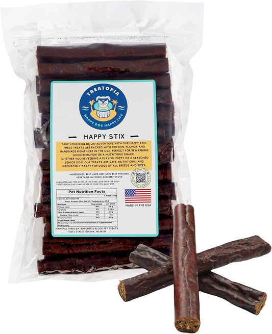 Omaha Sticks Beef Dog Treats, 16 Oz Bag - All-Natural, Sustainable, Healthy, High Protein, Hand-Trimmed, Slow-Roasted, Made in The USA, Nutritious, No Additives, No Fillers