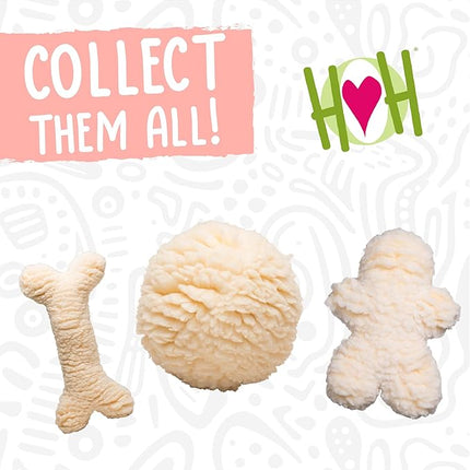HuggleHounds Plush Bone Dog Toy - Dog Fuzzy Bone Toy, Fuzzy Soft Fleece, Durable Stuffed Dog Toy for Large Breeds, Puppies, Faux Sheepskin - 12" HuggleFleece Bones (3 Pack)