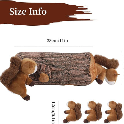 IFOYO Squirrel Hide and Seek Dog Toy, Squeaky Interactive Dog Toys for Boredom, Plush Dogs Toys to Keep Them Busy, Relive Anxiety, Attract Attention, Puzzle Toy for Smal and Medium Dogs