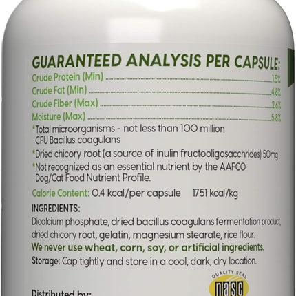 Ark Naturals Gentle Digest Capsules, Vet Recommended Prebiotics and Probiotics to Support Intestinal Balance and Immune System Health in Dogs and Cats, Natural Ingredients, 60 Count