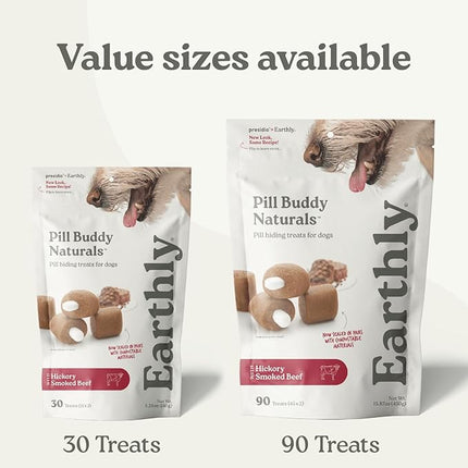 Earthly Pill Buddy Naturals - PB & Banana Recipe Pill Hiding Treats for Dogs - Make A Perfect Pill Concealing Pocket Or Pouch for Any Size Medication - 90 Servings