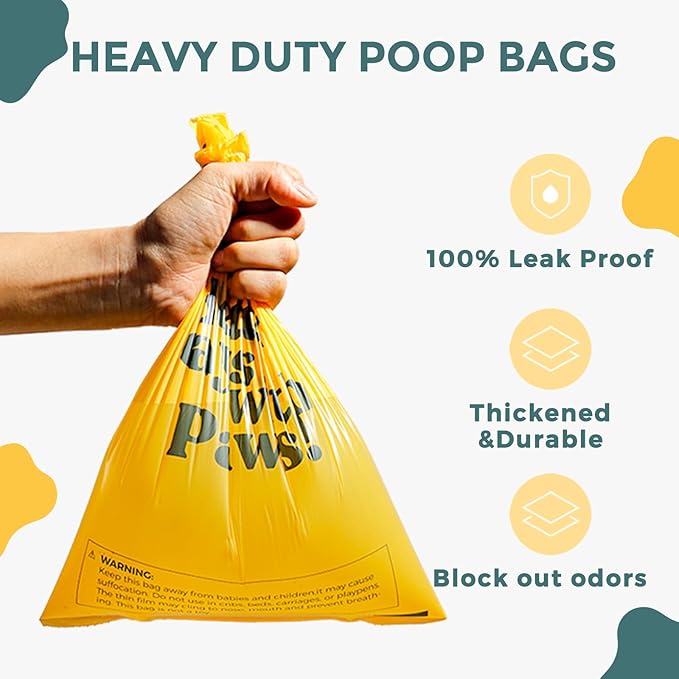 Dog Poop Bags Rolls Guaranteed Leak Proof and Extra thick Poop Bags for Dogs,600 Count 40 Rolls,Unscented, Doggie Poop Bag for Puppy and Big Dogs