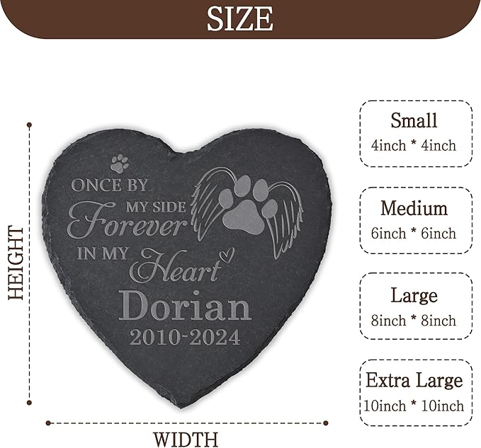 Personalized Pet Memorial Stone, Dog Memorial Gifts for Loss of Dog, Pet Loss Gifts, Pet Memorial, Loss of Dog Sympathy Gift, Dog Remembrance Gift, Pet Bereavement Gifts - In My Heart Forever