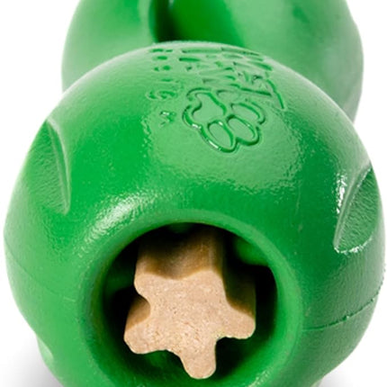 West Paw Qwizl Treat Dispensing Dog Toy for Tough Chewers- Durable Long Lasting Chew and Fetch Toy Keeps Dogs Engaged- Dishwasher Safe Safe Materials Made in USA - Clover Green, Small