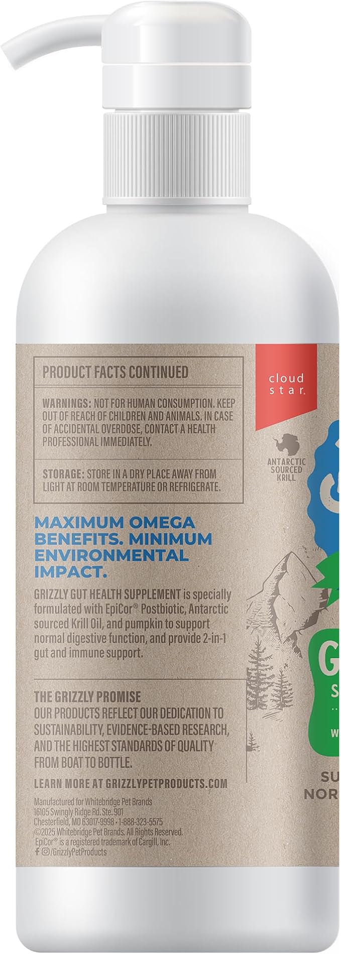 Grizzly Gut Health Supplement Liquid, 16 oz. Bottle