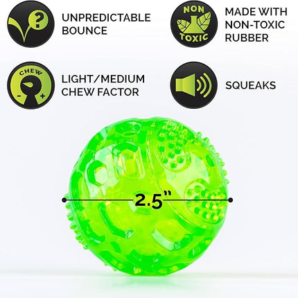 Hyper Pet DuraSqueak Dog Ball Toy, Interactive Dog Toys that Float and Squeaks for Playing, Fetching and Retrieving-Great Alternative to Traditional Tennis Balls Green 2.5 Inch