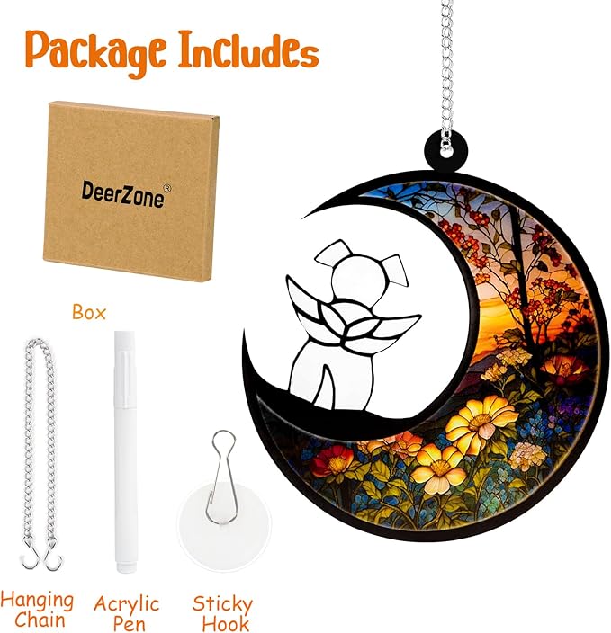 Dog Memorial Suncatcher,Pet Sympathy Gifts,Dog Memorial Gifts for Loss of Dog,Personalized Dog Pass Away Gifts with Name Date for Pet Lovers